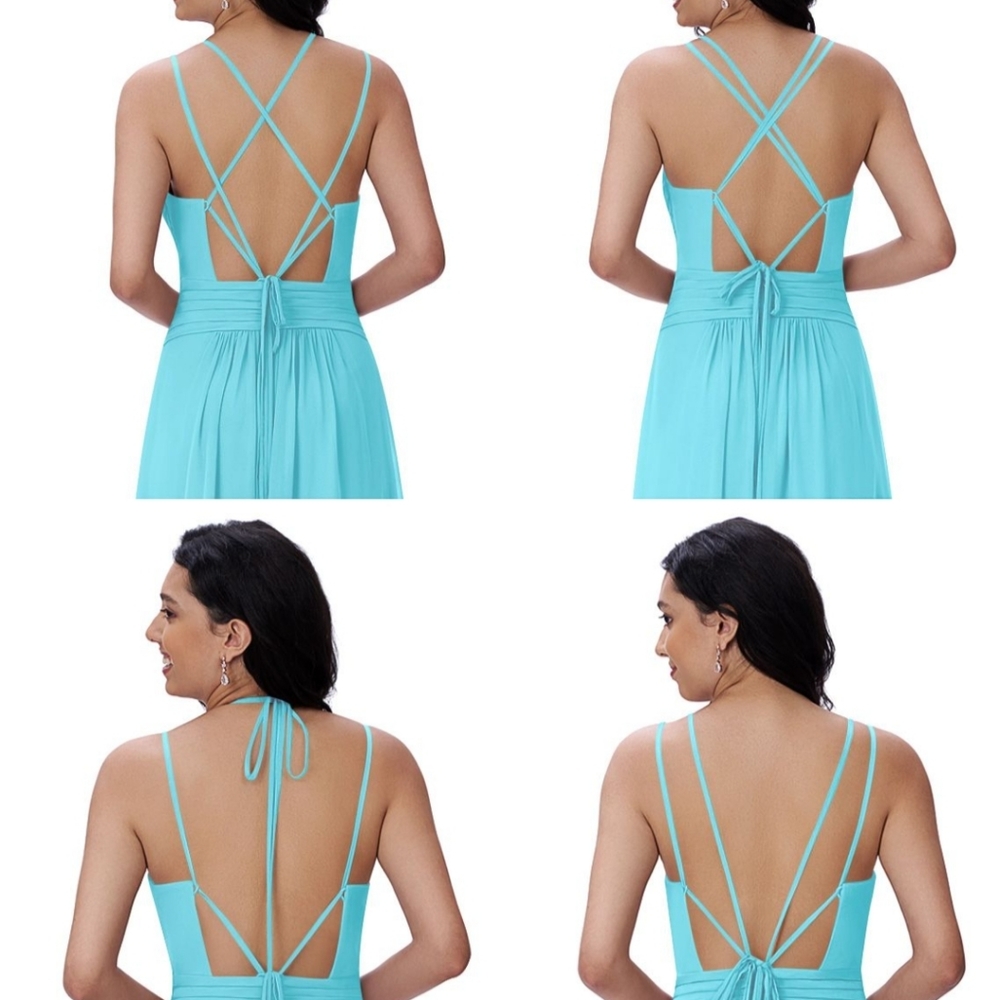 Azazie bridesmaid dress Farren Caribbean blue